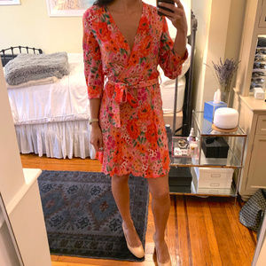 Zara Bright Pink Floral Dress (xs)